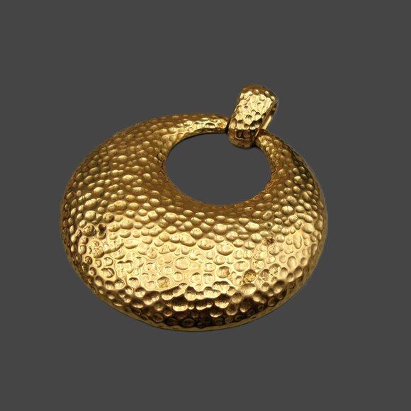 Joan Rivers Leather Cord Necklace with 2 Medallion Pendants, Hammered Gold Rings - Picture 4 of 9